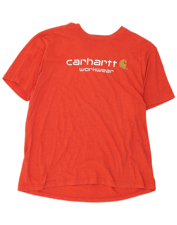 Мужская футболка свободного кроя Carhartt с рисунком, топ XL, оранжевый хлопок