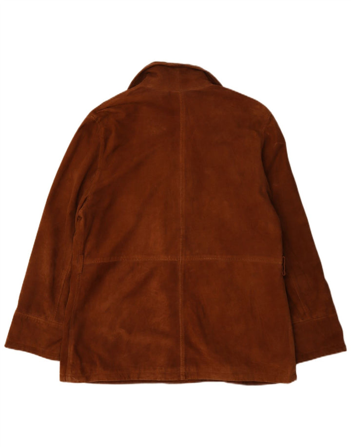 Винтажная женская замшевая куртка UK 18 XL коричневая кожаная