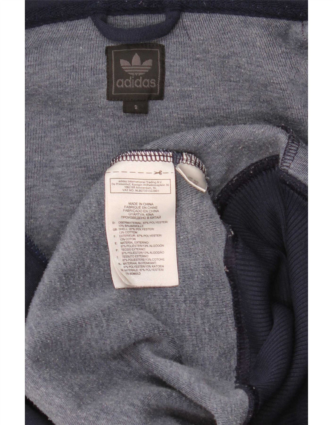 Мужской свитер с капюшоном Adidas на молнии с графическим рисунком, маленький, темно-синий, полиэстер
