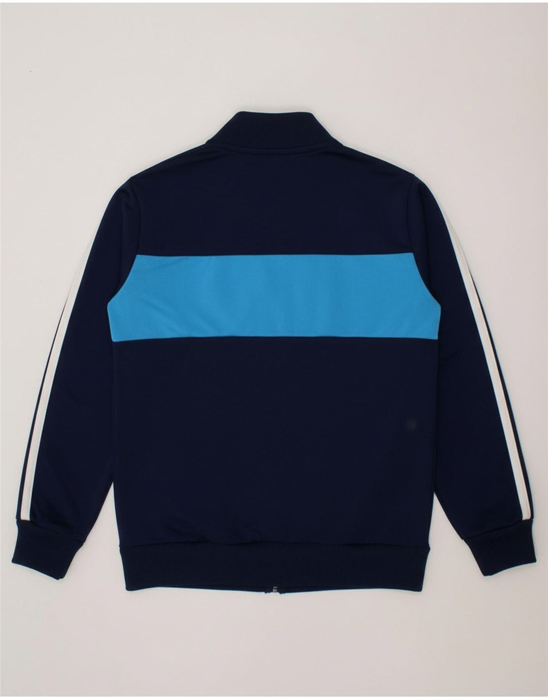 ADIDAS Boys Tracksuit Top Jacket 9-10 Years Navy Blue Colourblock