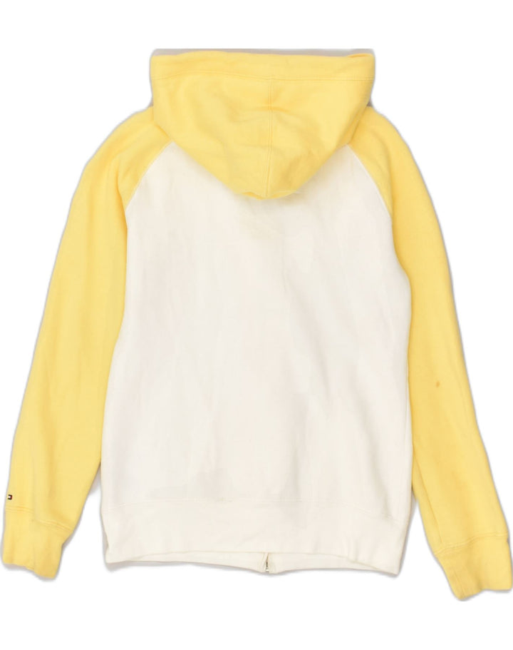 TOMMY HILFIGER Boys Graphic Zip Hoodie Sweater 12-13 Years Large Off White | Vintage Tommy Hilfiger | Thrift | Second-Hand Tommy Hilfiger | Used Clothing | Messina Hembry 