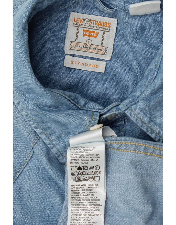 Мужская джинсовая рубашка стандартного кроя Levi's, большая синяя хлопковая рубашка