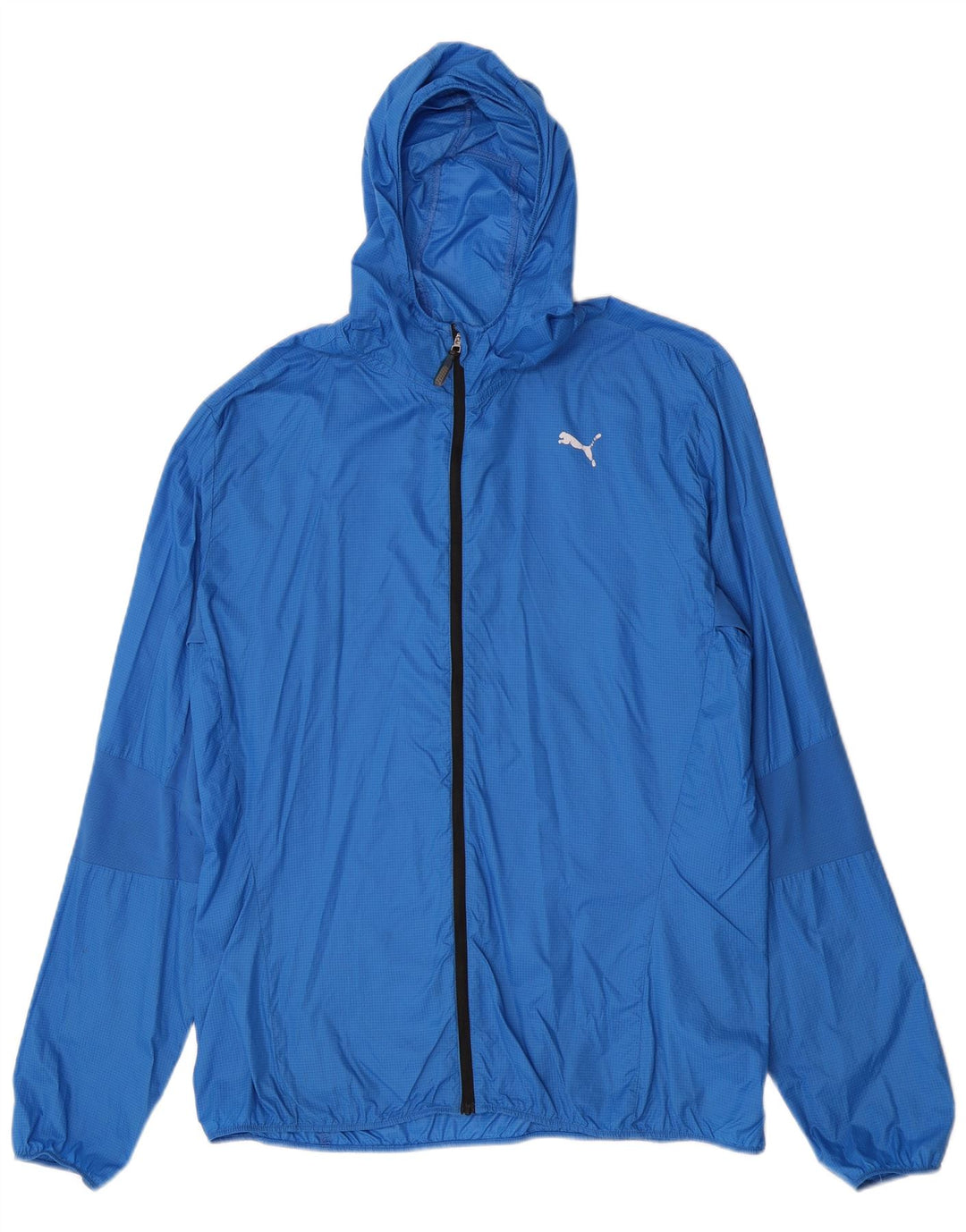 Мужская дождевик с капюшоном Puma UK 42 XL, синяя клетка в клетку, нейлон