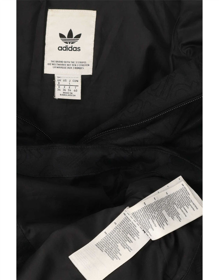 Женская утепленная куртка Adidas с капюшоном и графическим рисунком UK 8, маленький черный полиэстер