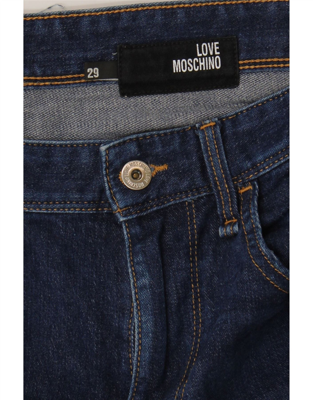 MOSCHINO Womens Slim Jeans W29 L27 Blue Cotton Vintage Moschino and Second-Hand Moschino from Messina Hembry 