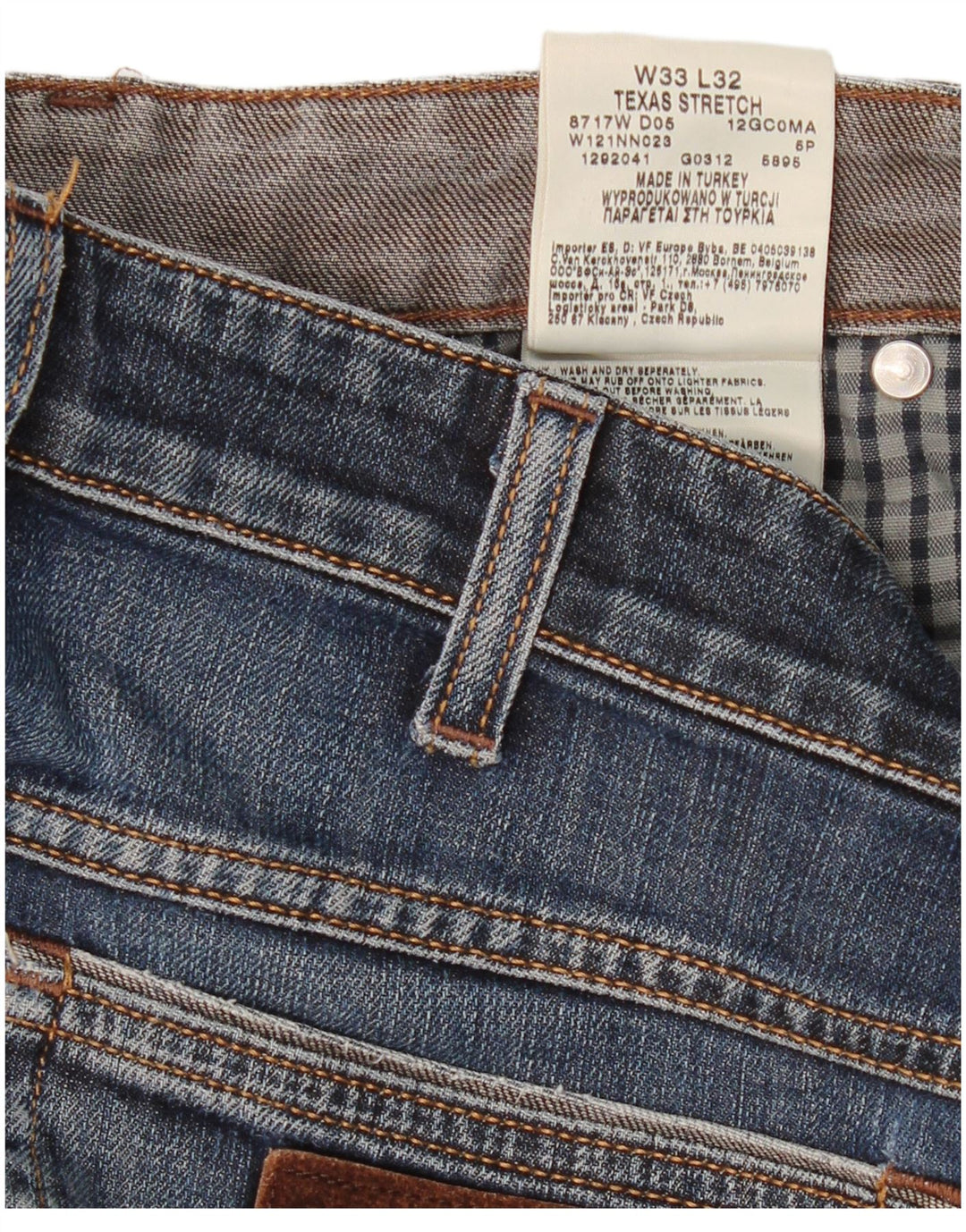 Женские прямые джинсы Wrangler Texas Stretch W33 L32, синий хлопок