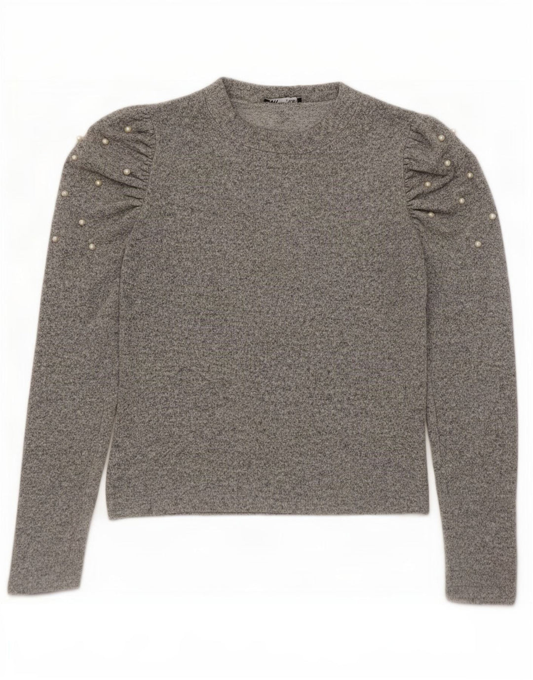 Женская блузка с длинным рукавом Zara UK 12, вискоза среднего серого цвета с крапинками