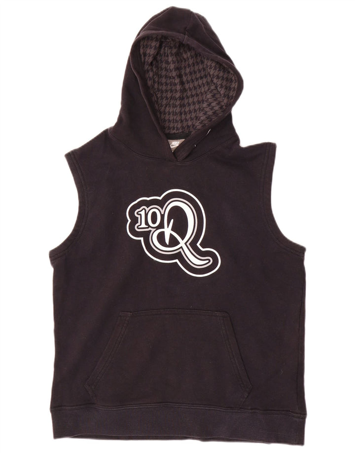 Джемпер без рукавов с рисунком NIKE для мальчиков, 10–11 лет, средний черный, хлопковый