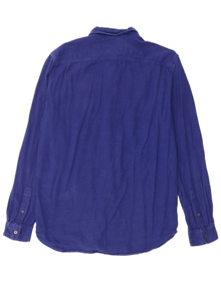 Мужская фланелевая рубашка классического кроя French Connection, хлопок среднего синего цвета