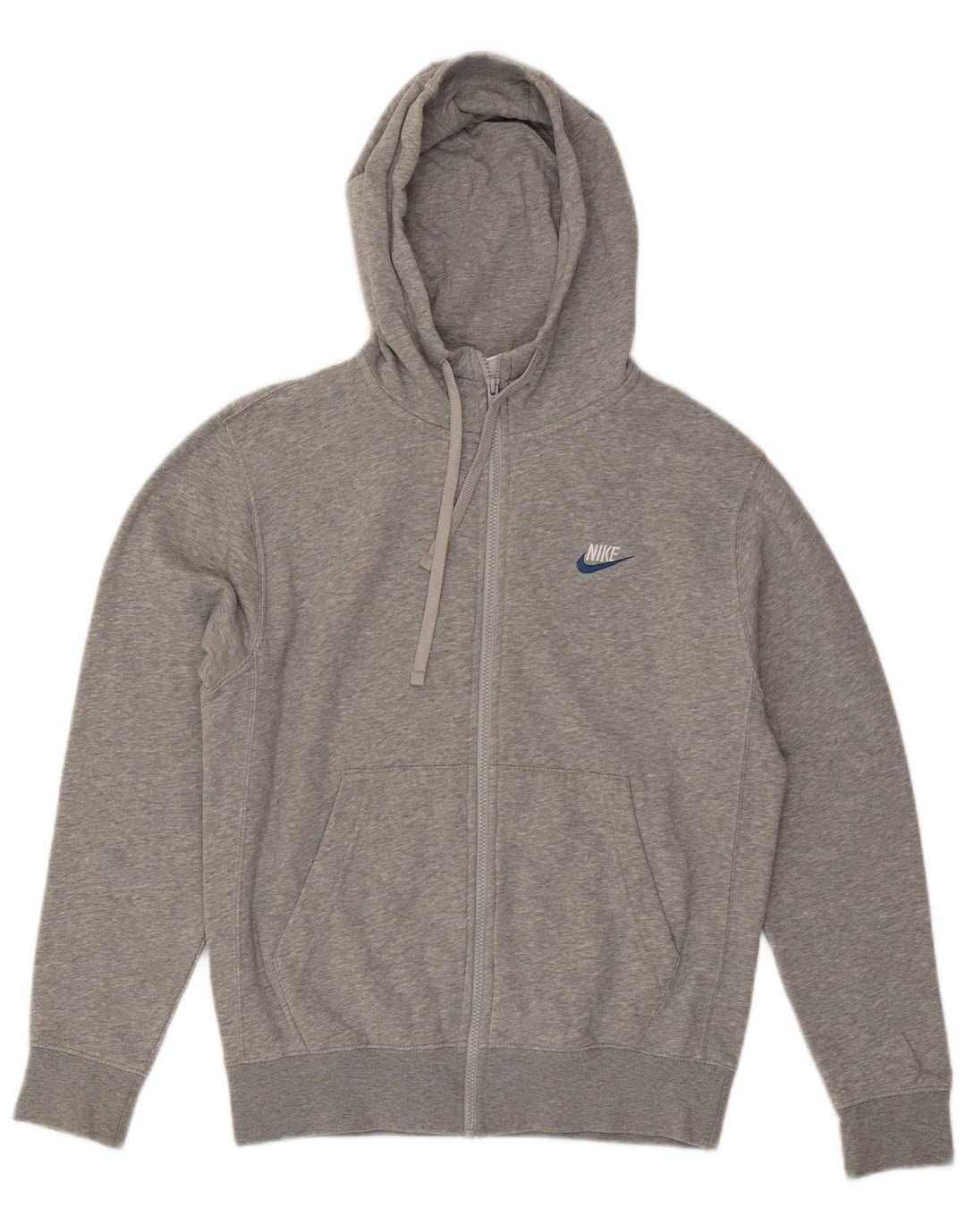 Мужской свитер с капюшоном на молнии NIKE, маленький серый хлопок с крапинками