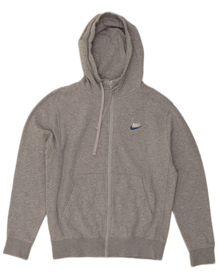 Мужской свитер с капюшоном на молнии NIKE, маленький серый хлопок с крапинками