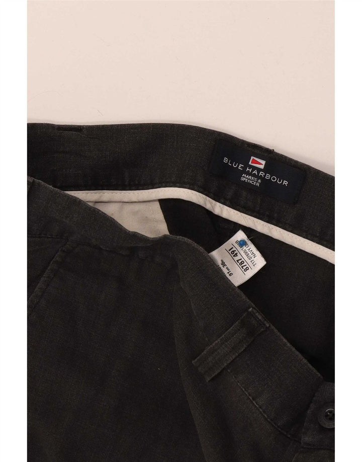 Мужские шорты чинос Marks & Spencer Blue Harbor W36, темно-синие, льняные