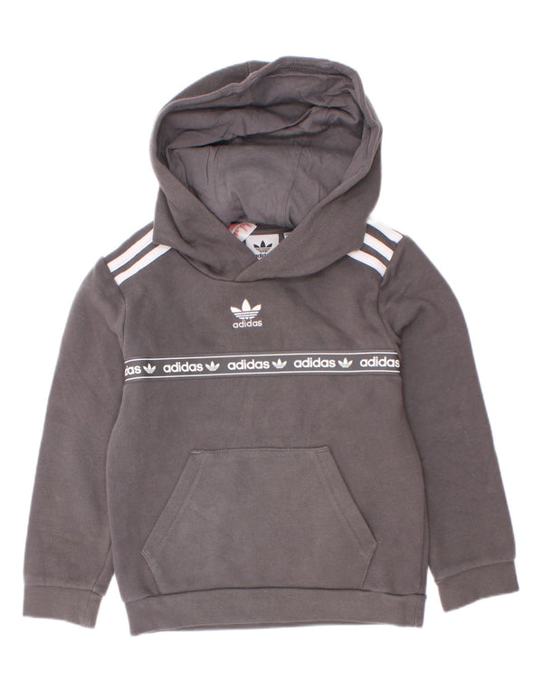 Джемпер с капюшоном Adidas для мальчиков 5-6 лет, серый хлопок