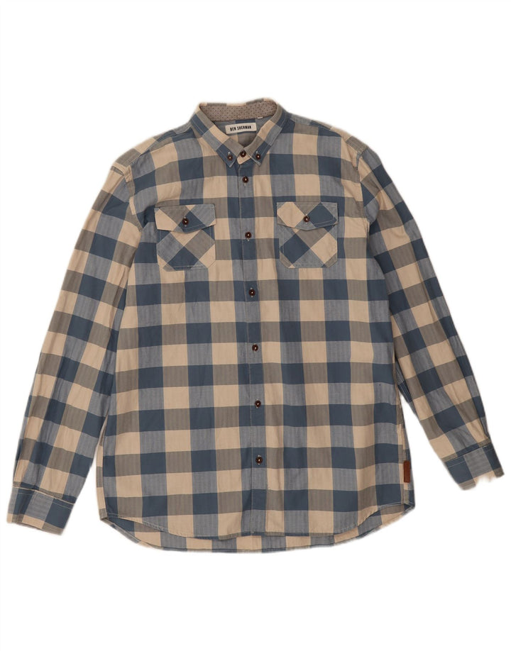 Рубашка Ben Sherman для мальчиков 14-15 лет, синяя клетка, хлопок