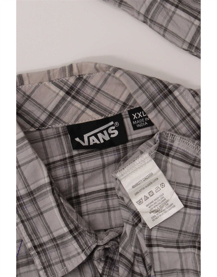 Мужская рубашка Vans 2XL серая в клетку из хлопка