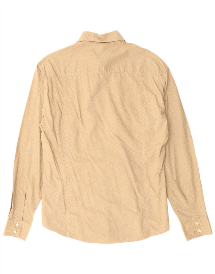 Мужская рубашка Armani Jeans в большую бежевую полоску из хлопка