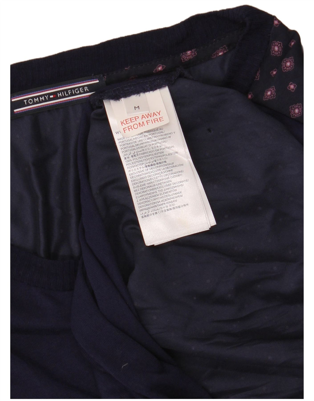 Женский топ Tommy Hilfiger с длинным рукавом UK 12, средний темно-синий с геометрическим узором
