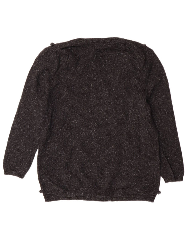 Женский джемпер с вырезом «лодочка» Hobbs UK 14, классический черный шерстяной свитер среднего размера