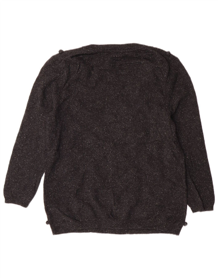 Женский джемпер с вырезом «лодочка» Hobbs UK 14, классический черный шерстяной свитер среднего размера