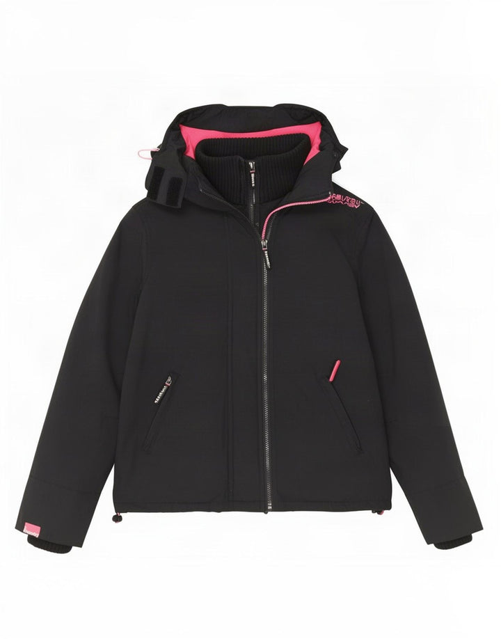 Женская ветровка с капюшоном Superdry UK 14, средний черный