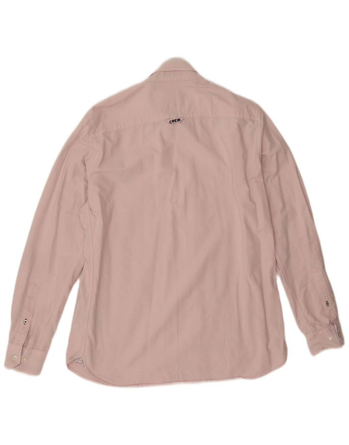 Crew Clothing Мужская приталенная рубашка из хлопка среднего розового цвета
