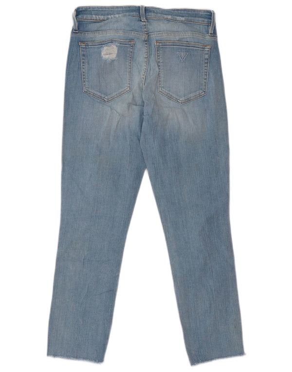 Женские потертые джинсы скинни Guess Kate W26 L24, синие, хлопок
