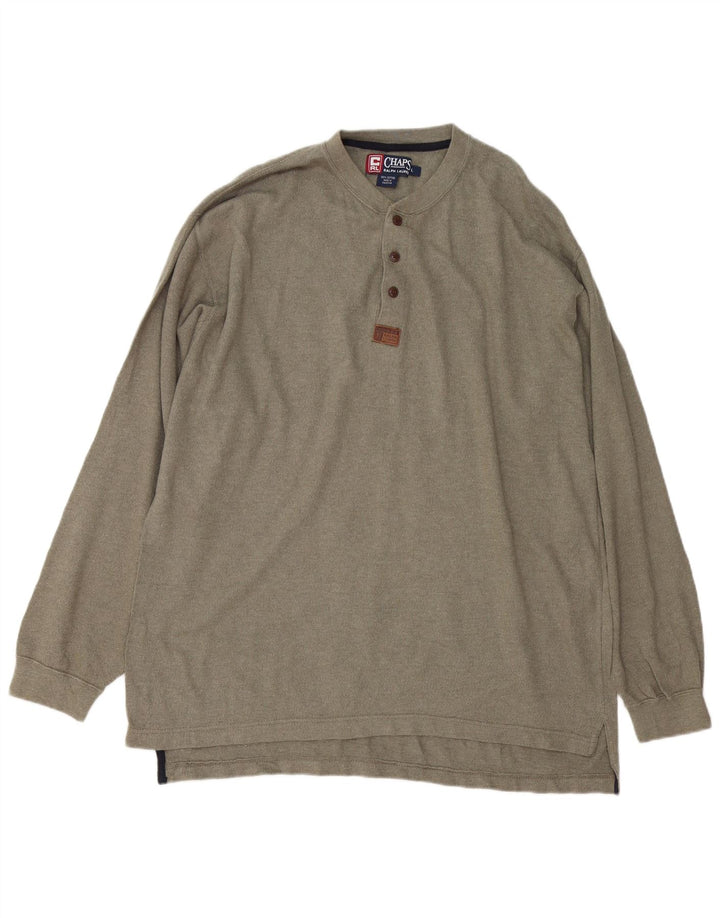 Мужской топ Chaps Ralph Lauren из хлопка с длинными рукавами и большим размером, цвет хаки
