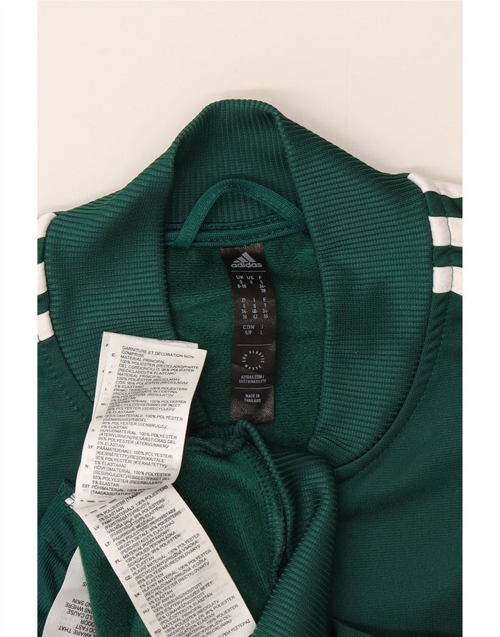 Женский спортивный костюм Adidas с графическим рисунком, верхняя куртка, Великобритания, маленький зеленый полиэстер 8/10