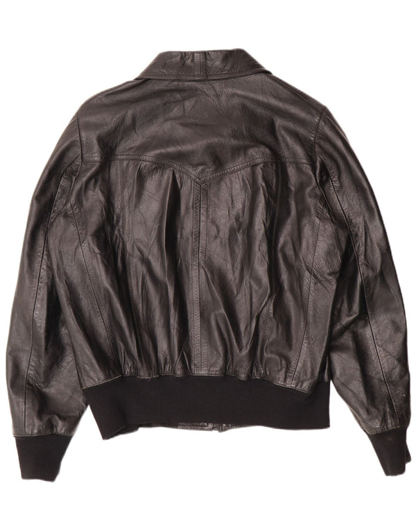 Винтажная мужская кожаная куртка UK 38 Medium Black Classic