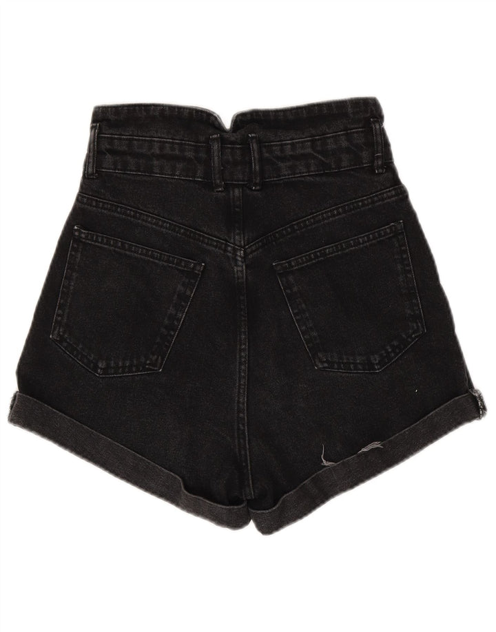 ZARA Womens Denim Shorts EU 34 2XS W24  Black