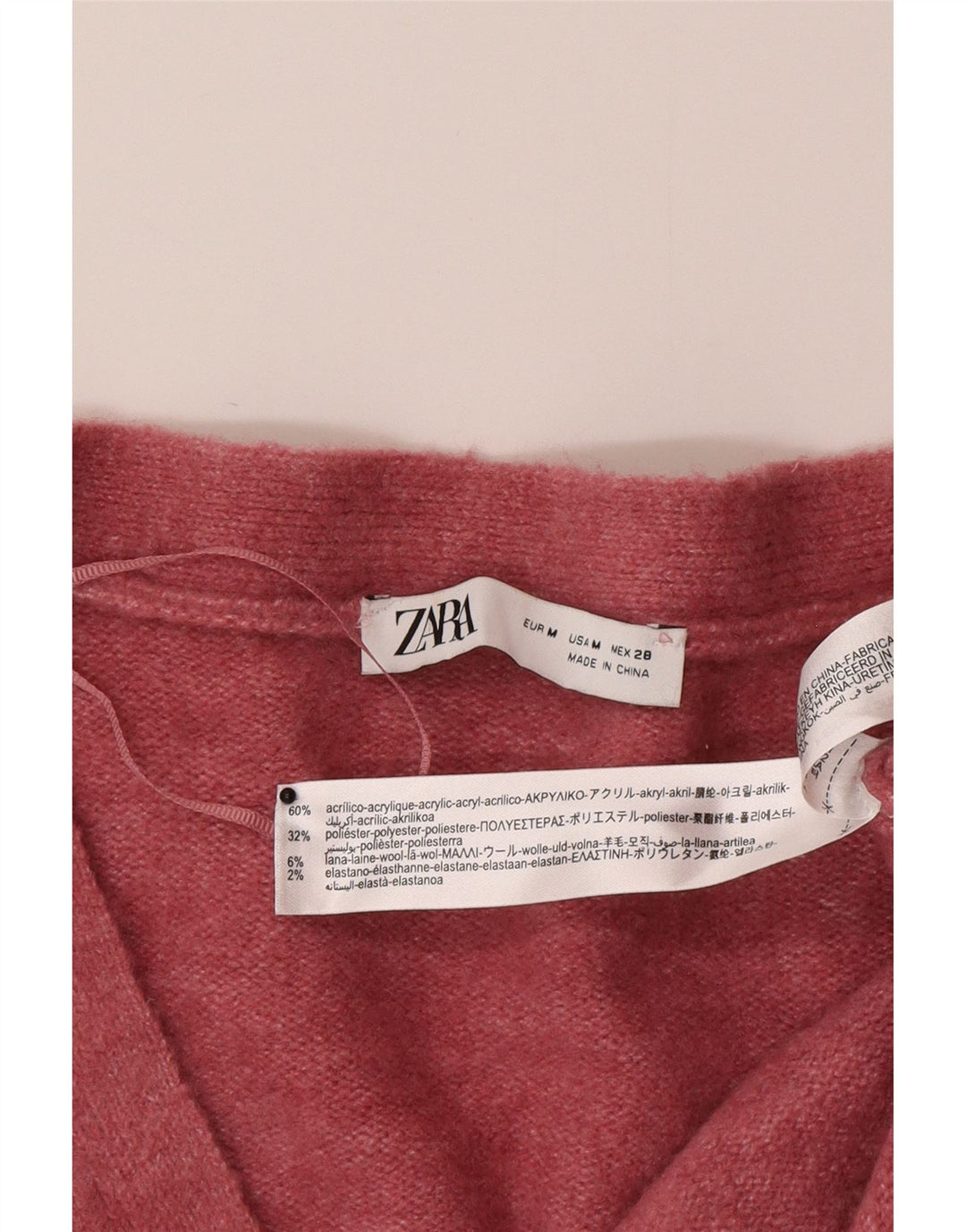 Женский свободный кардиган Zara UK 14, средний розовый акрил