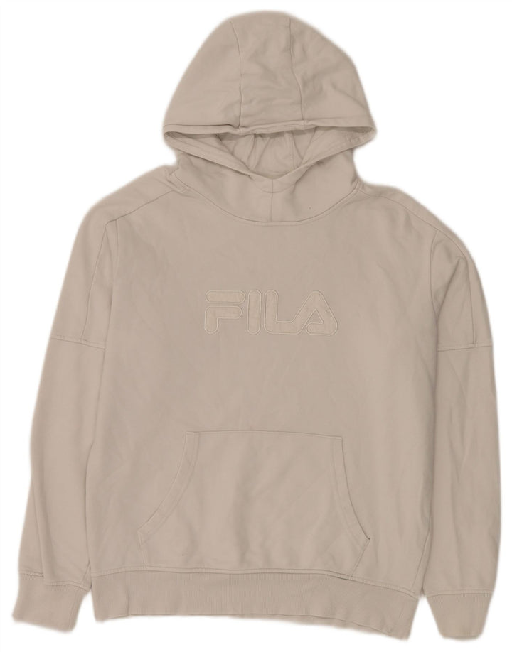 Fila Мужской джемпер с капюшоном с рисунком, средний белый, хлопок