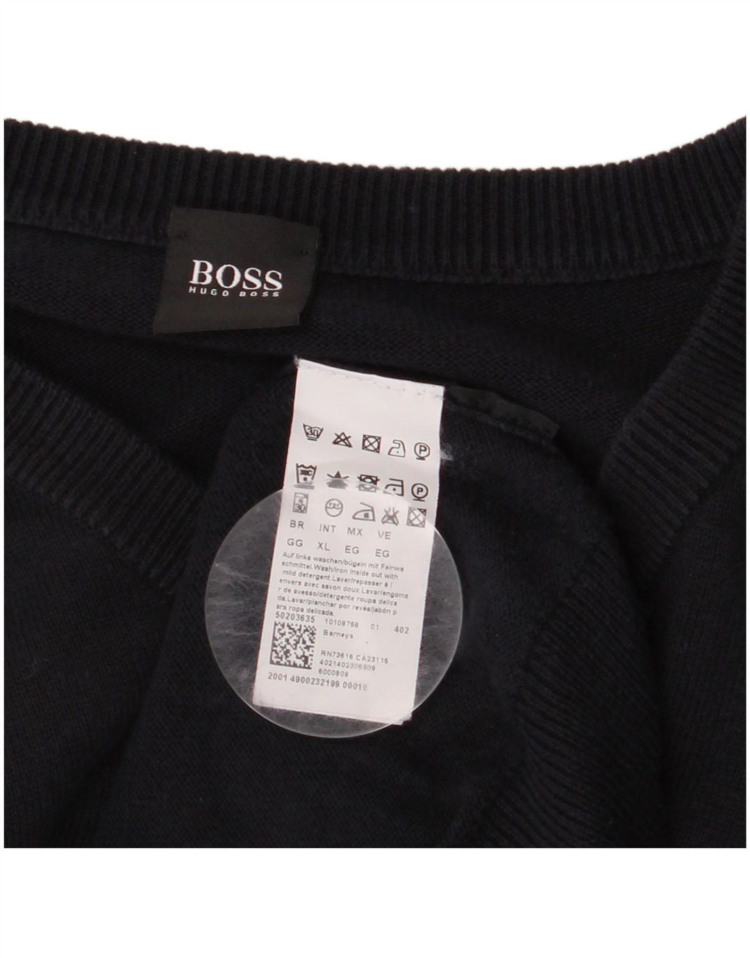 Мужской джемпер с v-образным вырезом HUGO BOSS XL, темно-синий, хлопок