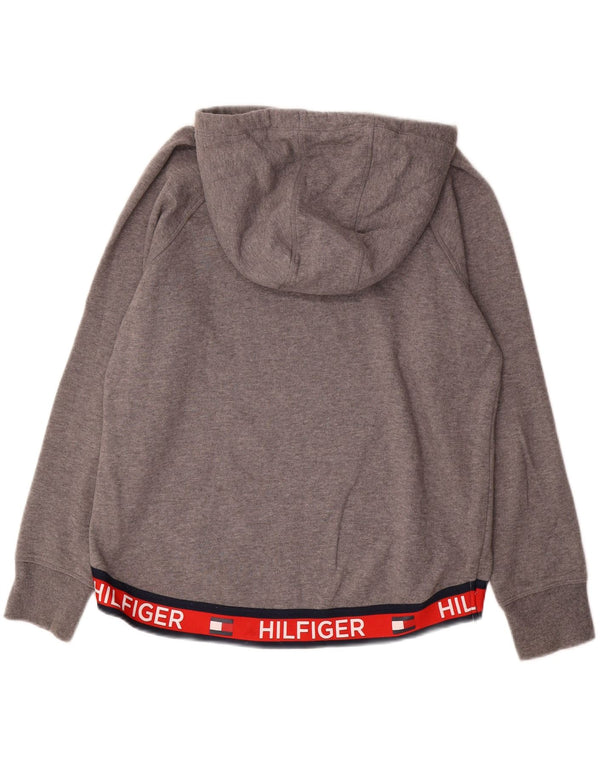 Женский джемпер с капюшоном Tommy Hilfiger UK 14, средний серый с цветными блоками