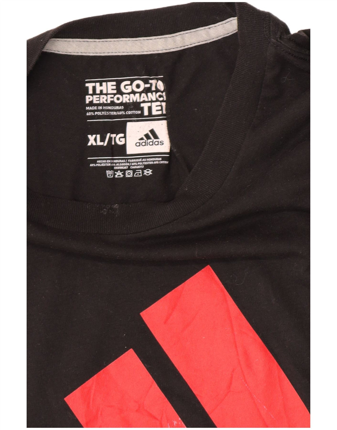 Мужская футболка Adidas Climalite с рисунком Top XL, черный полиэстер