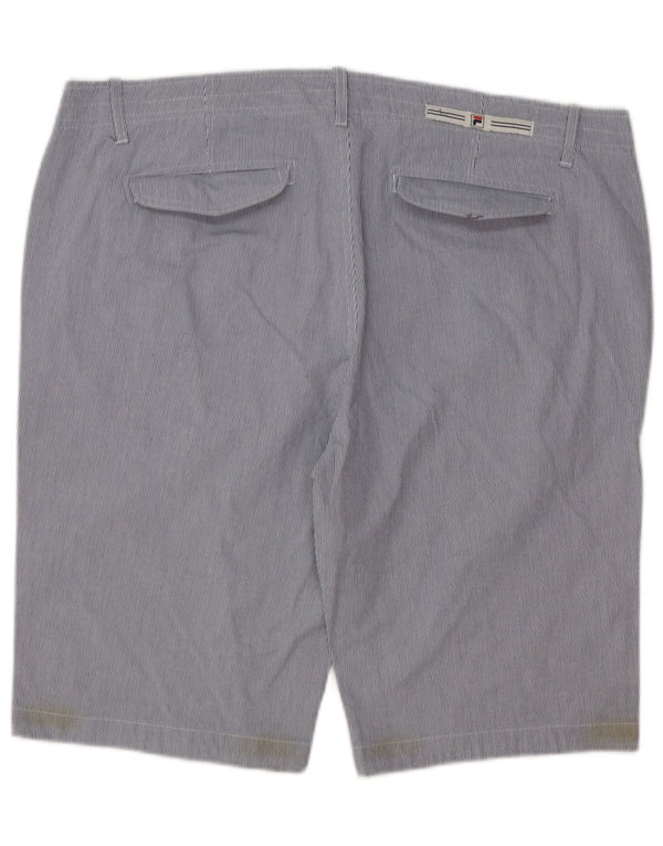 Fila Mens Chino Shorts IT 54 2XL W40  Blue Pinstripe Cotton