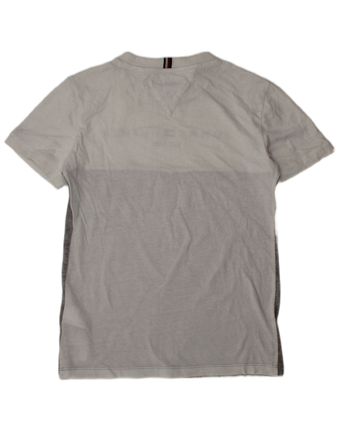 TOMMY HILFIGER Футболка с рисунком для мальчиков, топ 9–10 лет, серый хлопок с цветными блоками