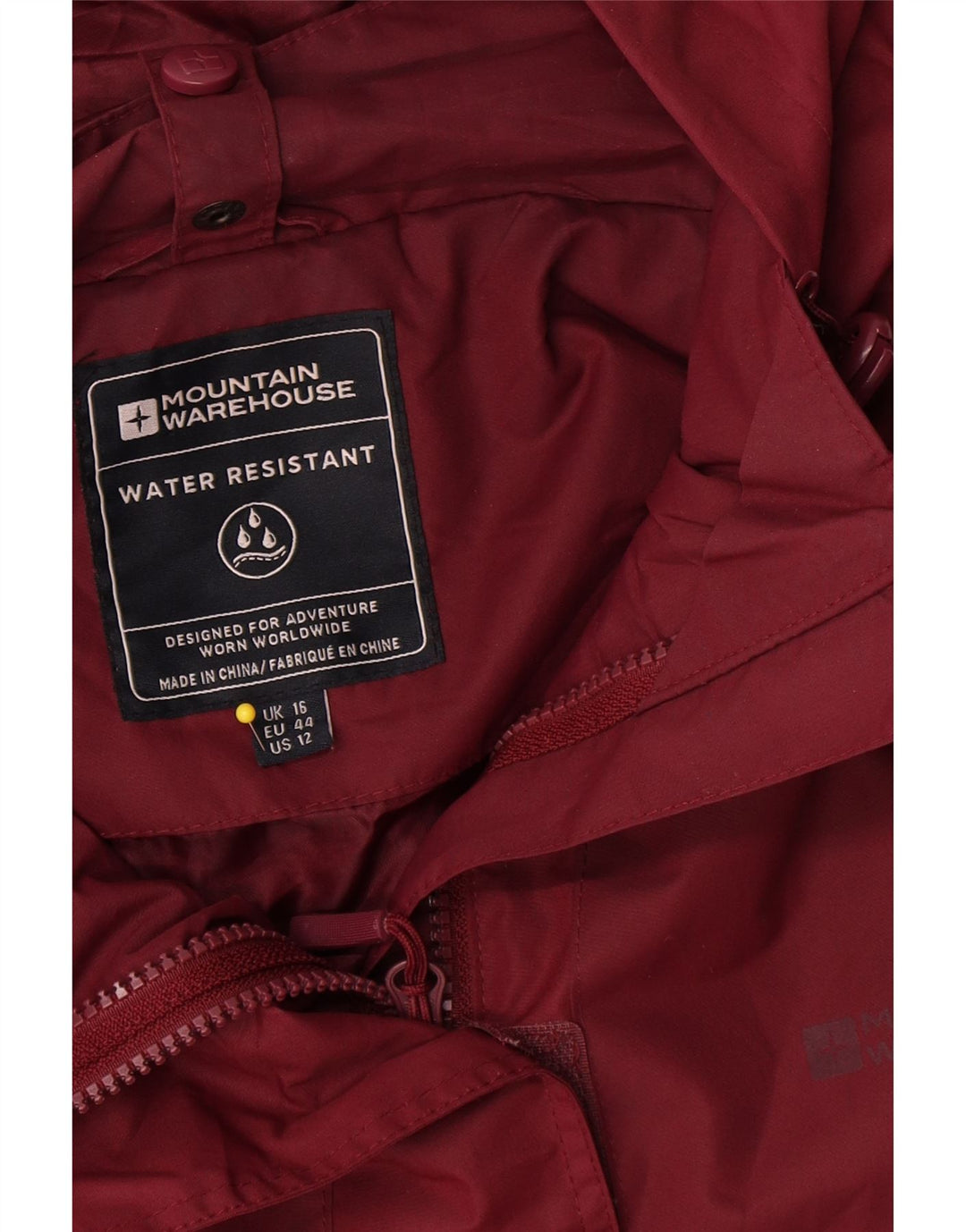 Женская дождевик с капюшоном Mountain Warehouse UK 16, большой бордовый полиэстер