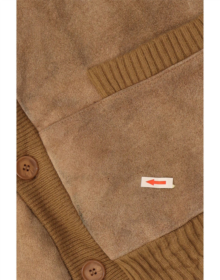 Винтажный мужской кардиган-свитер 2XL бежевый