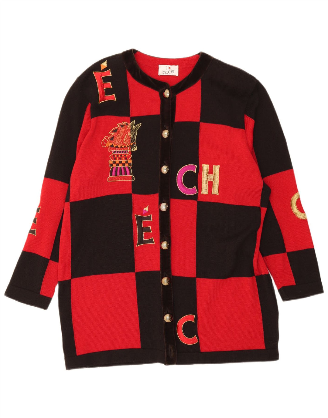 Womens Graphic Cardigan Sweater EU 44 XL