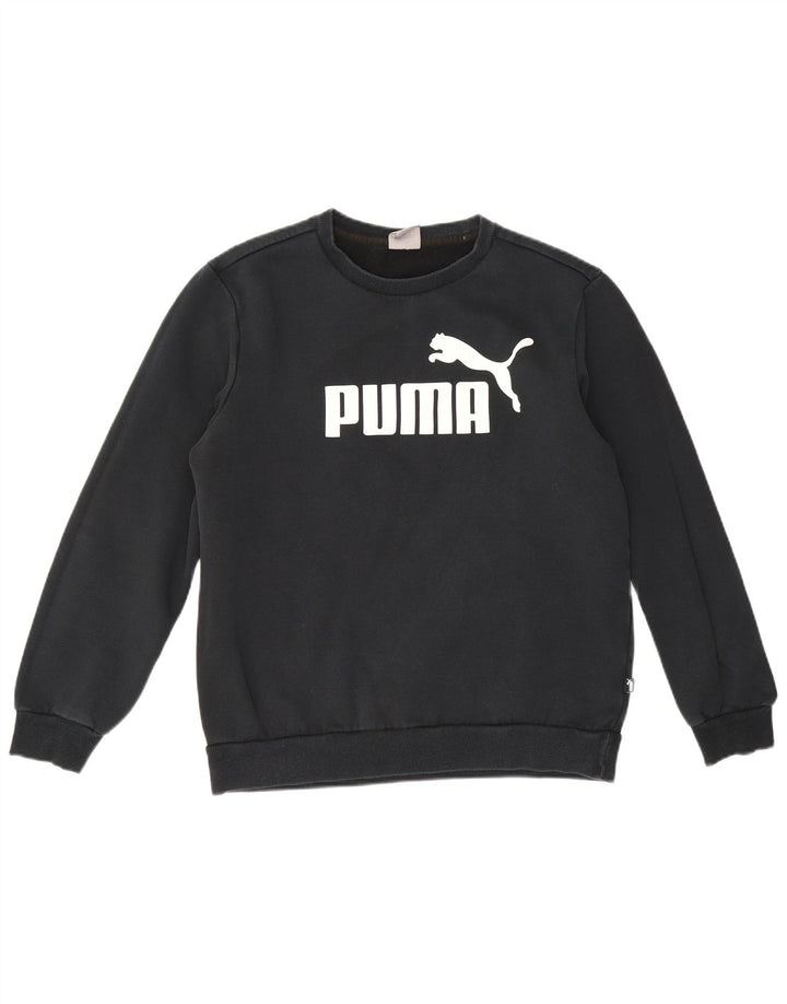 Мужской свитшот с рисунком Puma, средний темно-синий хлопковый джемпер