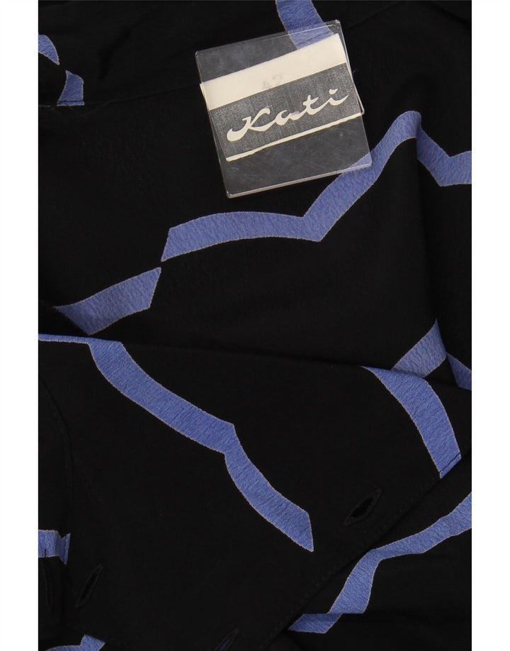 ВИНТАЖНОЕ Женское платье макси с рукавом 3/4 IT 42, средний черный в полоску, вискоза