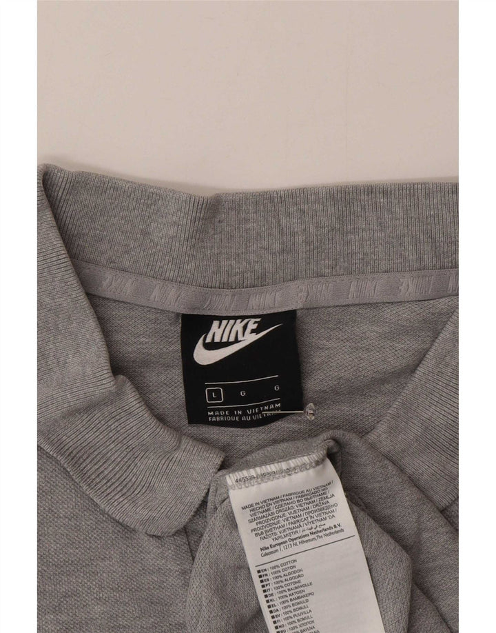 Мужская рубашка-поло Nike, большая серая хлопковая рубашка в крапинку