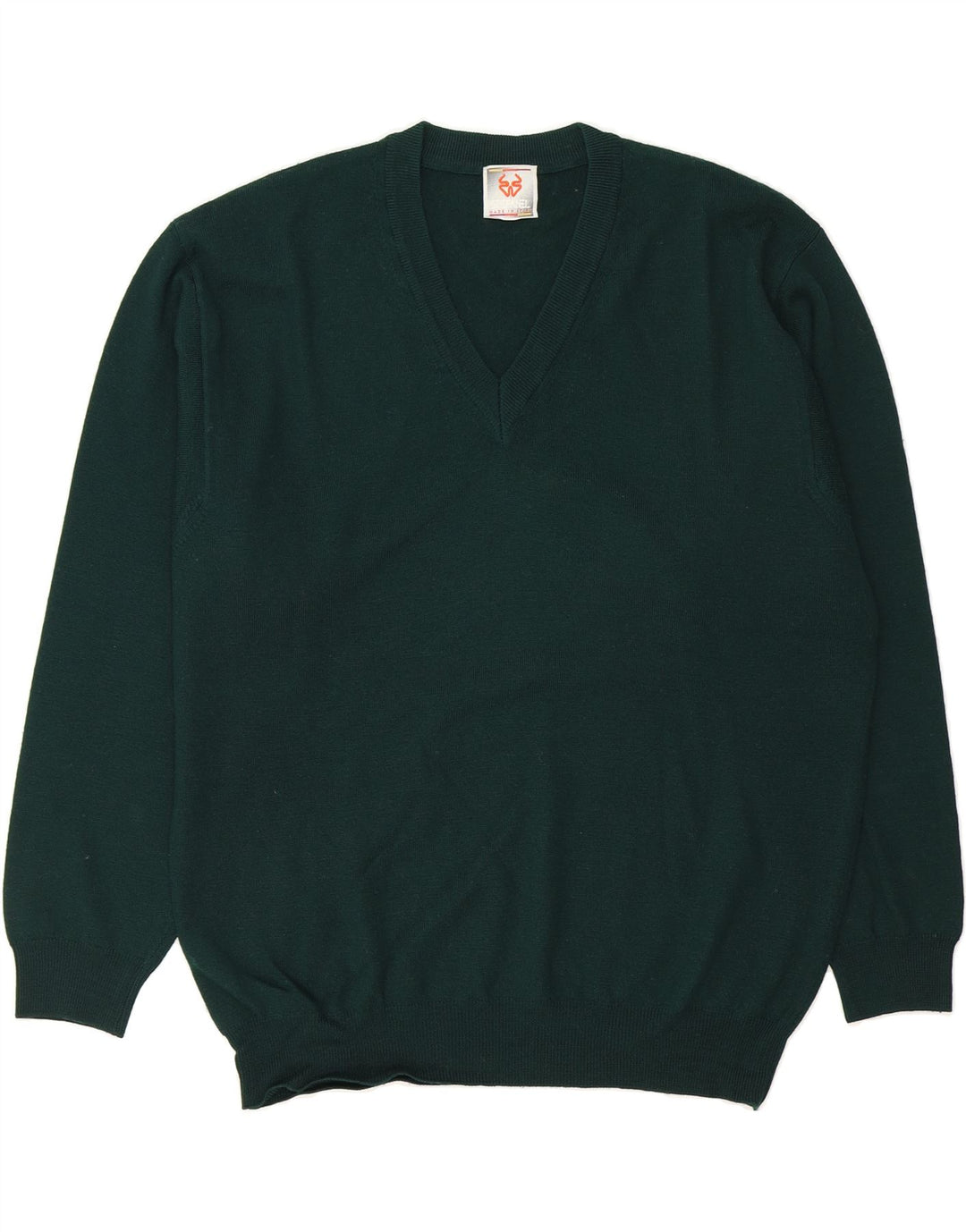 STEFANEL Mens V-Neck Jumper Sweater Medium Green Vintage Stefanel and Second-Hand Stefanel from Messina Hembry 