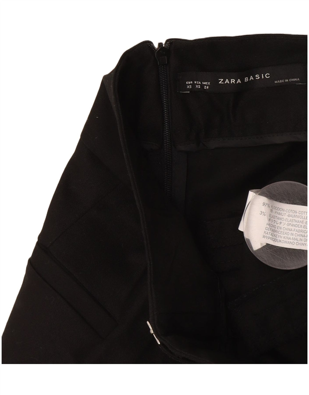 Женская юбка-трапеция Zara XS W24, черный хлопок