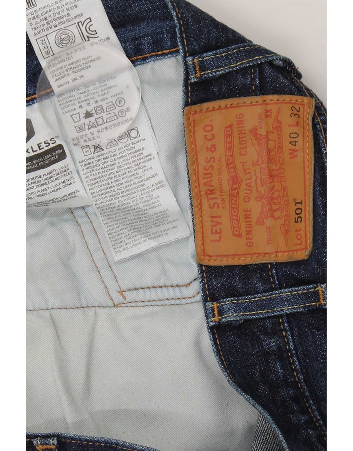 Мужские прямые джинсы Levi's 501 W40 L32 синие, хлопок
