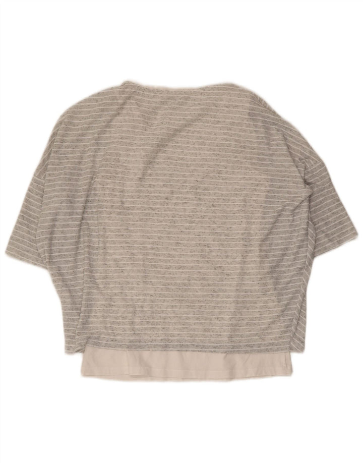 Женская блузка свободного кроя PHASE EIGHT, топ UK 10, маленькая серая полоска