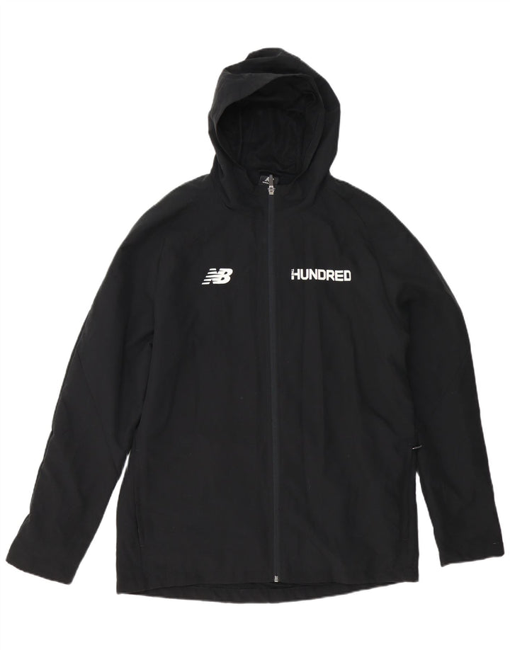 Мужская дождевик с капюшоном New Balance UK 40, большой черный полиэстер