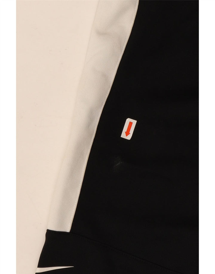 NIKE Mens Tracksuit Trousers Joggers Small Black Colourblock Polyester