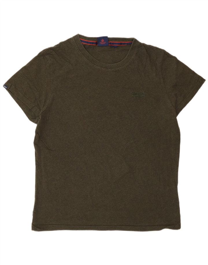 SUPERDRY Мужская футболка большого размера из хлопка зеленого цвета